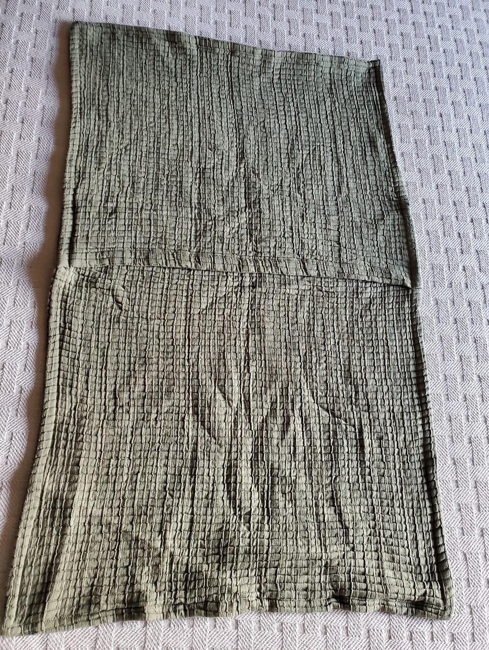 NWT Quince Organic Ribbed Cotton King Pillow Shams Olive Green Set - Picture 6 of 9